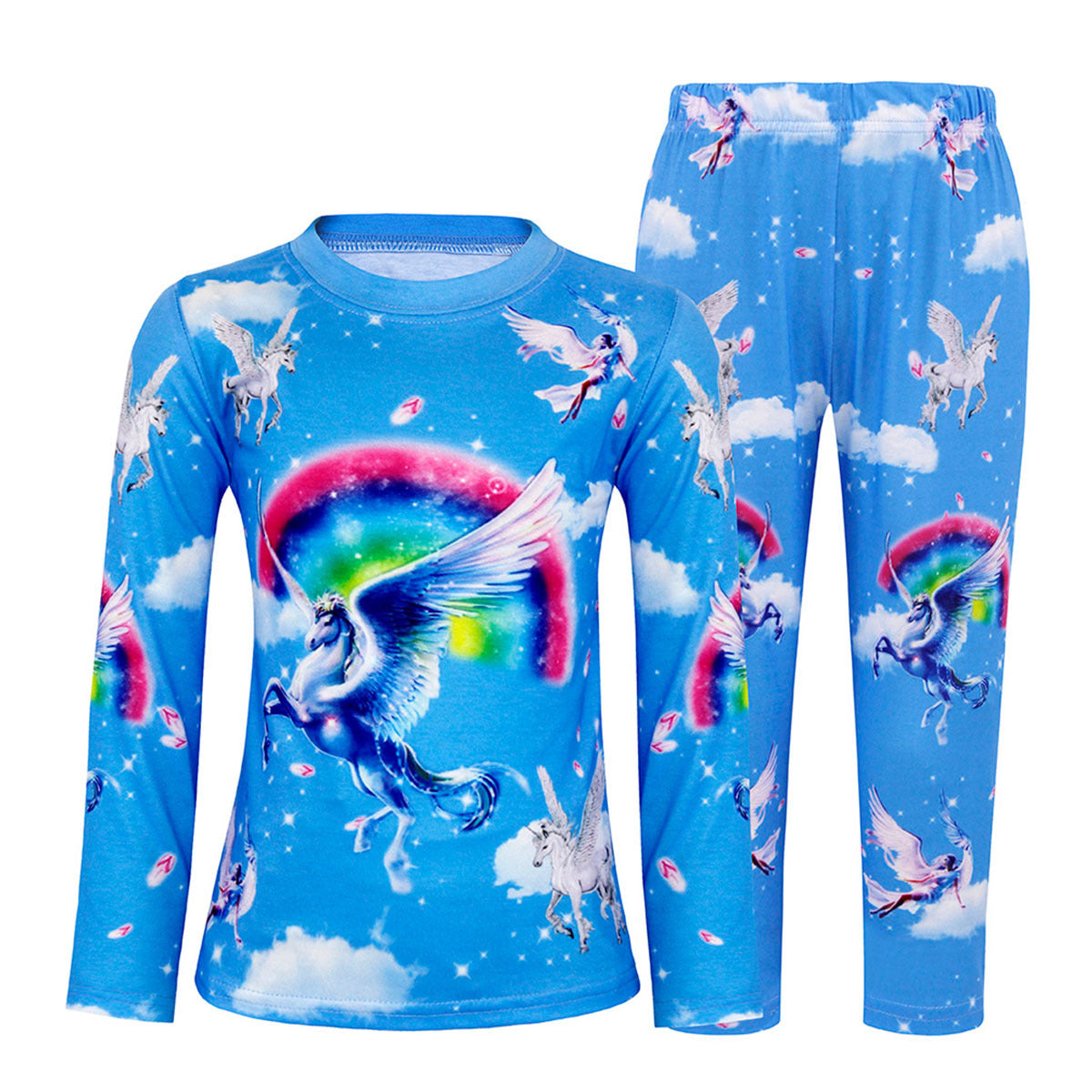 Kid Baby Boy Girl Spring Autumn Unicorn Cute Cartoon Print Loungewear Pajamas