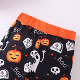 Halloween Kid Baby Boy Pumpkin Smiling Face Printed 2 Pcs Sets