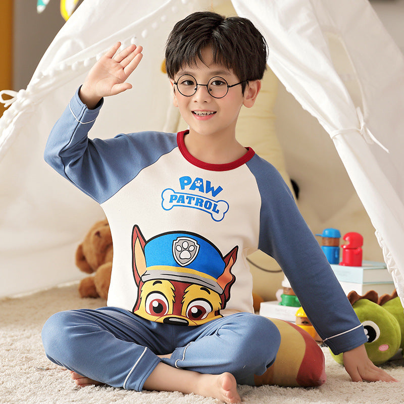 Kid Baby Boy Cartoon Spring Autumn Long Sleeved Pure Cotton Pajamas