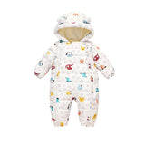 Baby Winter Cotton Climbing  Down Cotton One-piece Plush Rompers