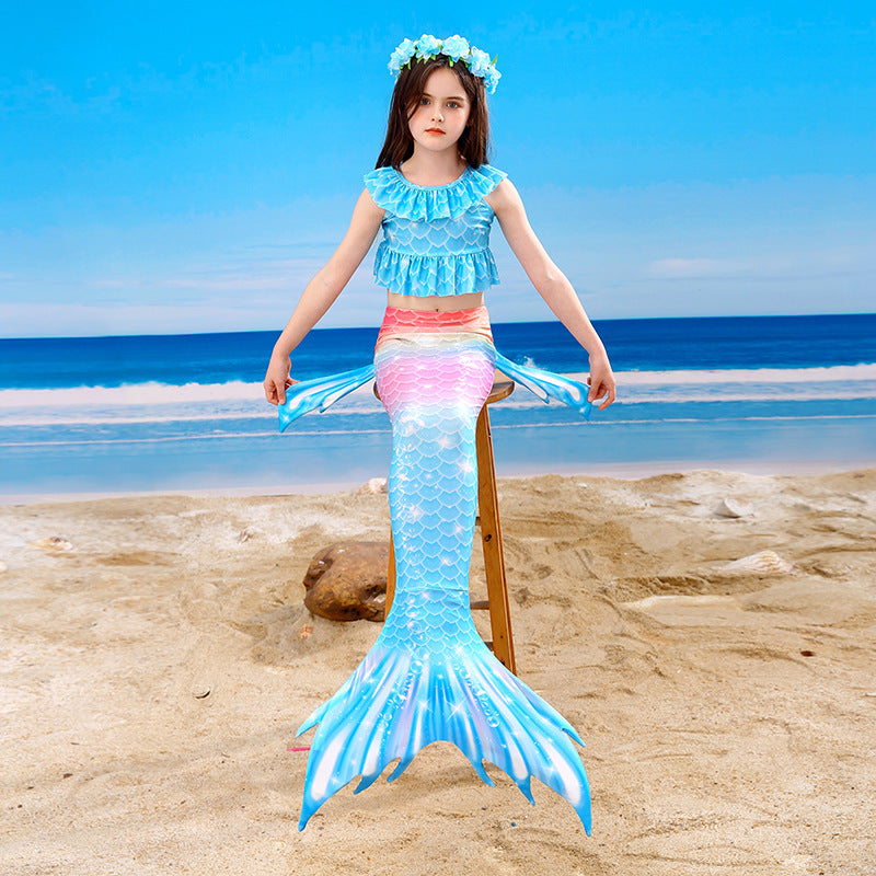 Kid Girls Swimming Mermaid Tail Swimsuits Swimwear