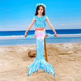 Kid Girls Swimming Mermaid Tail Swimsuits Swimwear