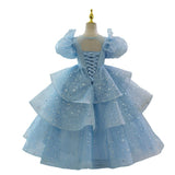 Kid Girl Princess Flower Wedding Birthday Host Dress