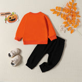 Kid Baby Boy Girl Halloween Letter Ghost Print 2 Pcs Sets
