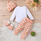Baby Halloween Letter Printing Pumpkin 4 Pcs Sets