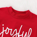 Kid Baby Girl Christmas Autumn Long Sleeve Letter Stripe Flare 2 Pcs Sets