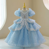 Kid Girl Princess Flower Wedding Birthday Host Dress