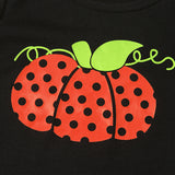 Baby Girls Halloween Pumpkin Print Long Sleeve Mesh Dress