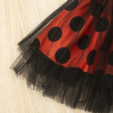 Baby Girls Halloween Pumpkin Print Long Sleeve Mesh Dress