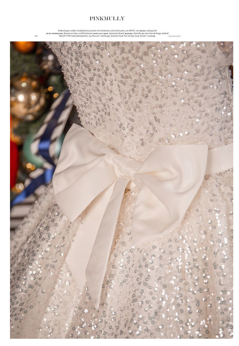 Kid Baby Girl Light Luxury Princess Birthday Pompous Flower Piano Dresses