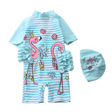 Baby Girl One-piece Flamingos Swimsuits