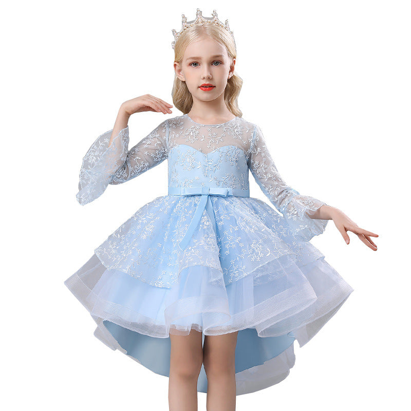 Kid Girls Princess Flower Puffy Wedding Dress