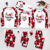 Family Matching Home Suit Christmas Plaid Patchwork Printed Pajamas