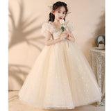 Kid Girl Princess Light Luxury Niche Flower Piano Performance Dresses