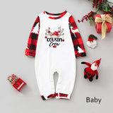 Family Matching Home Suit Christmas Plaid Patchwork Printed Pajamas