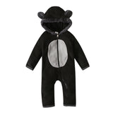 Baby Boys Autumn Winter Zippered Hooded Romper Jumpsuit