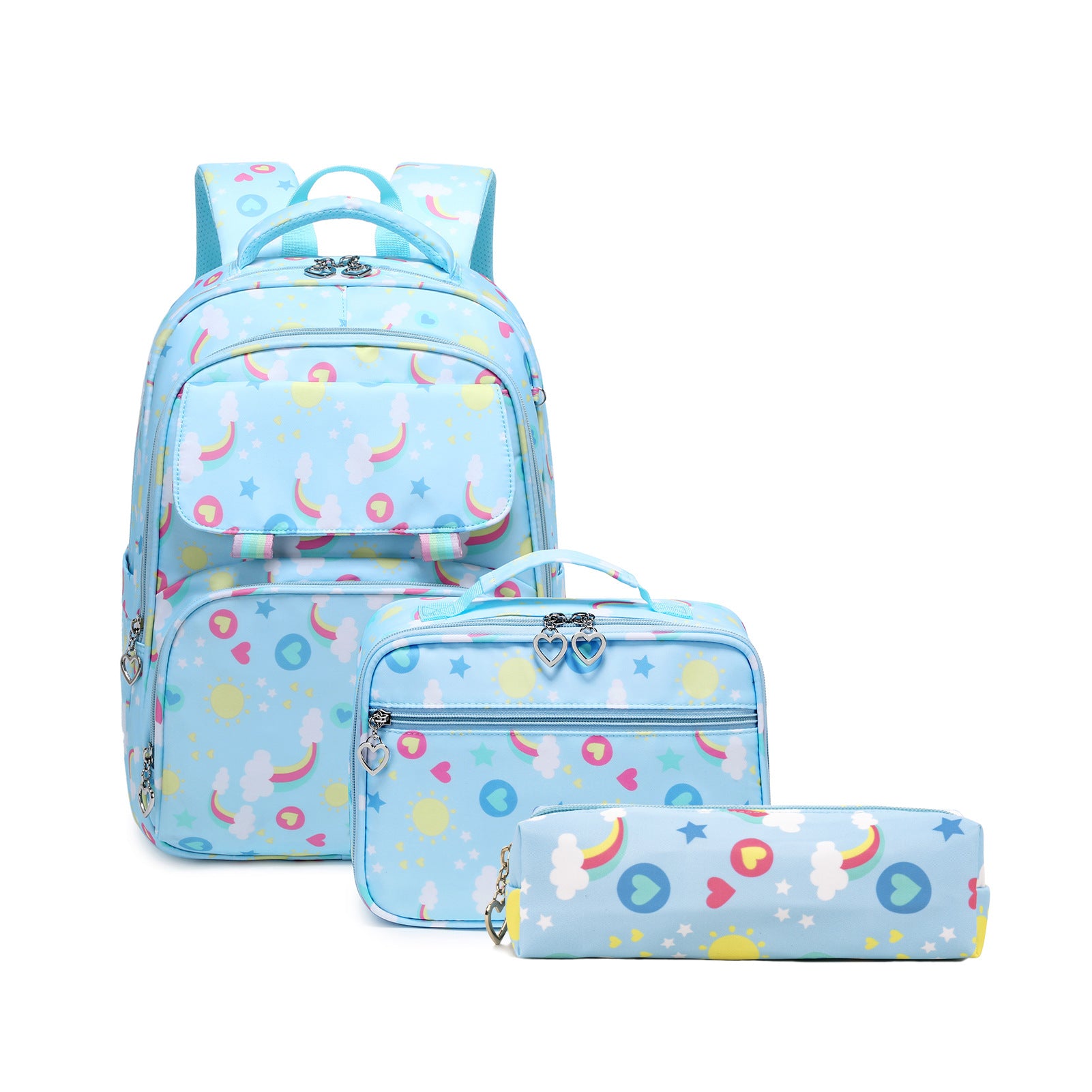 Kid Backpack Cartoon Printed Primary Secondary Schoolbag Two-piece