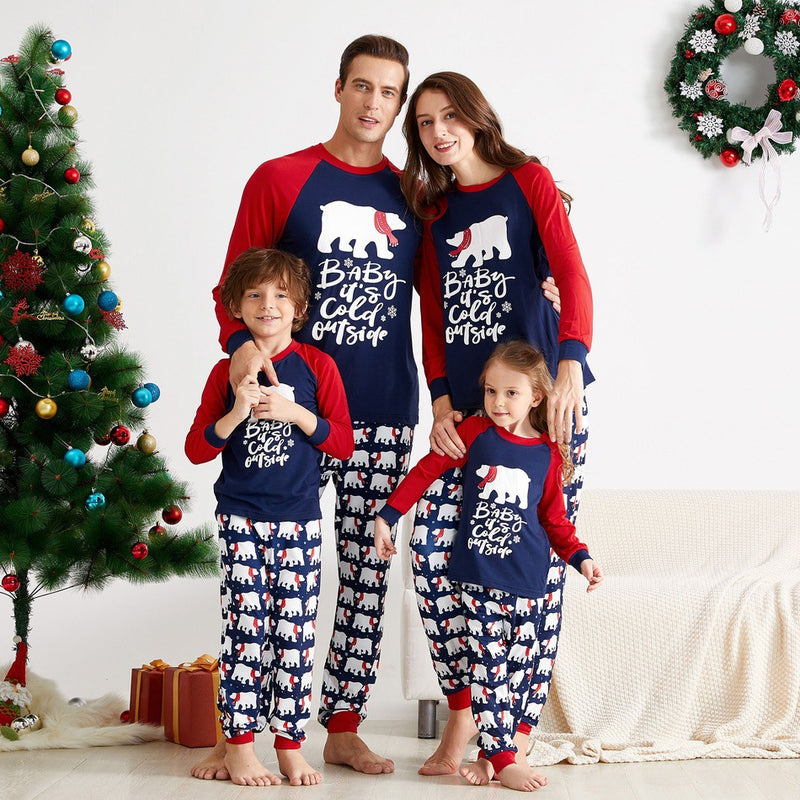 Family Matching Christmas Element Print Parent-child Pajamas