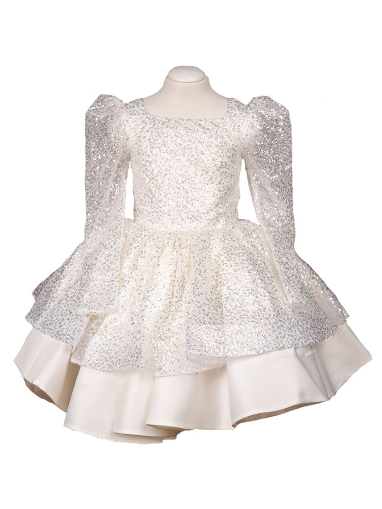 Kid Baby Girl Light Luxury Princess Birthday Pompous Flower Piano Dresses