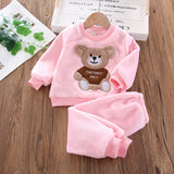 Kid Baby Boy Autumn Winter Coral Velvet 2  Pcs Set Pajamas