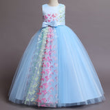 Kid Girl Long Flower  Princess Pengpeng Birthday Party Dresses