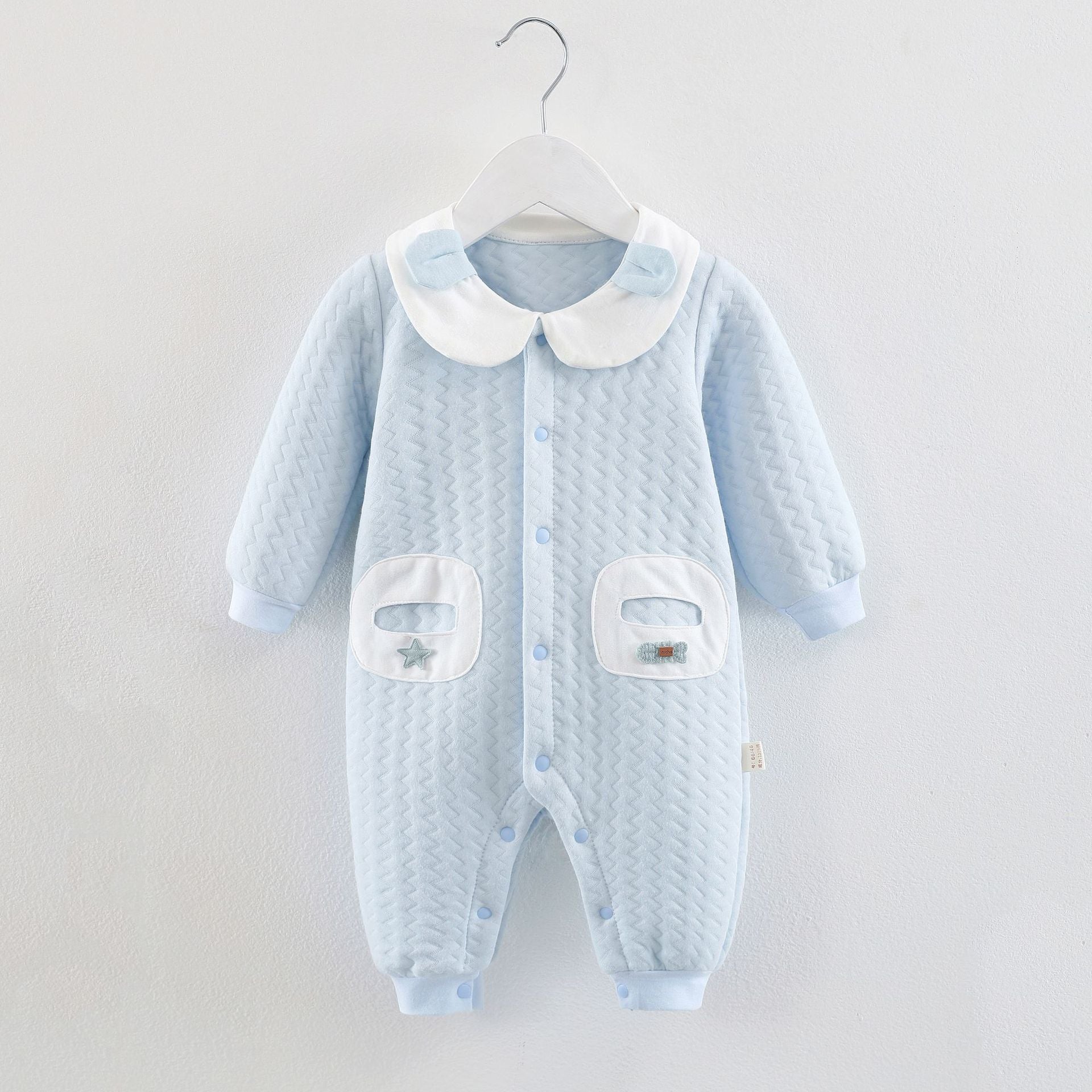 Baby Autumn Winter Cotton Three-layer Warm One-piece Thickened Rompers