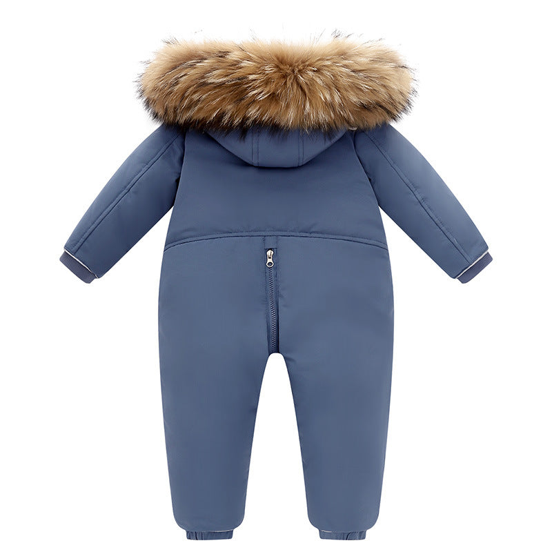 Baby One-piece Down Infant Jumpsuit Thickened Rompers