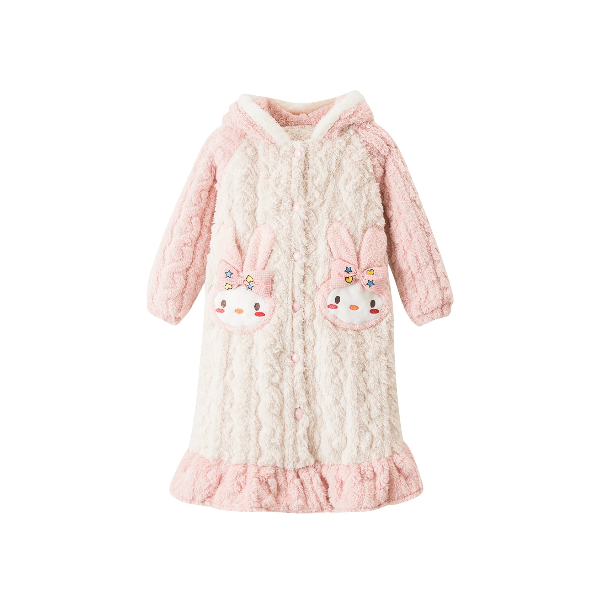 Kid Girl Winter Thick Coral Fleece Flannel Pajamas