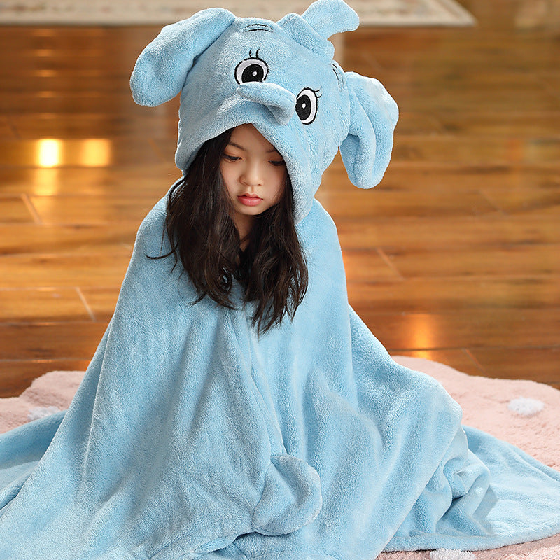 Kid Girl Autumn Winter Bathrobe Flannel Gown Nightwear Pajamas