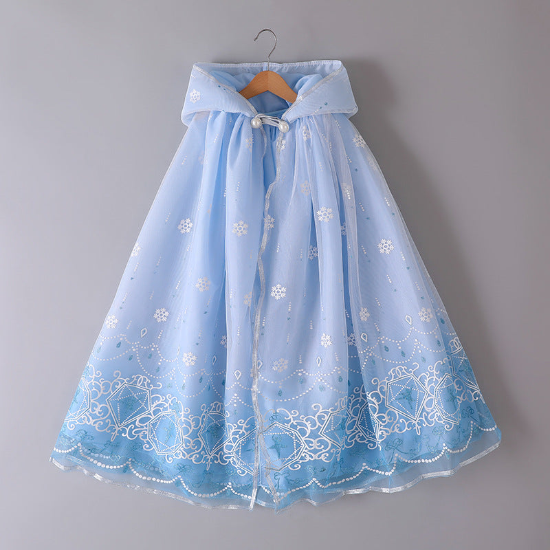 Kid Girl Elsa Christmas Cloaks Coats
