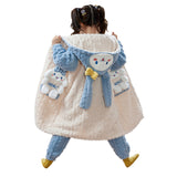 Kid Baby Girl Coral Fleece Thick  Flannel Loungewear Pajamas