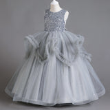 Kid Girl Wedding Flower Princess Piano Performance Dress