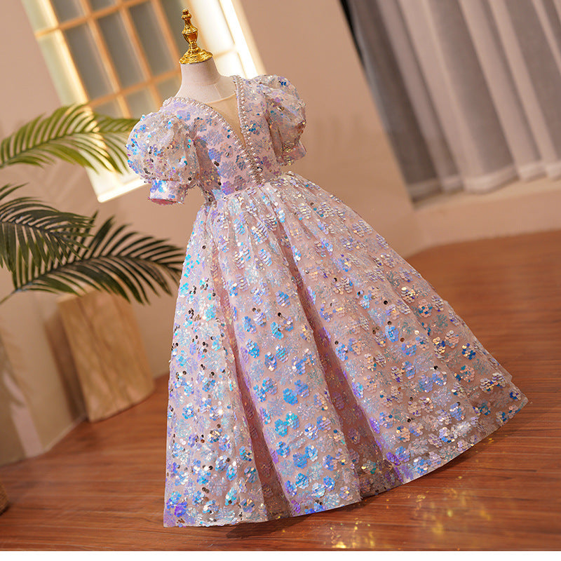 Kid Baby Girl Spring Birthday Host Performance Flower Dresses