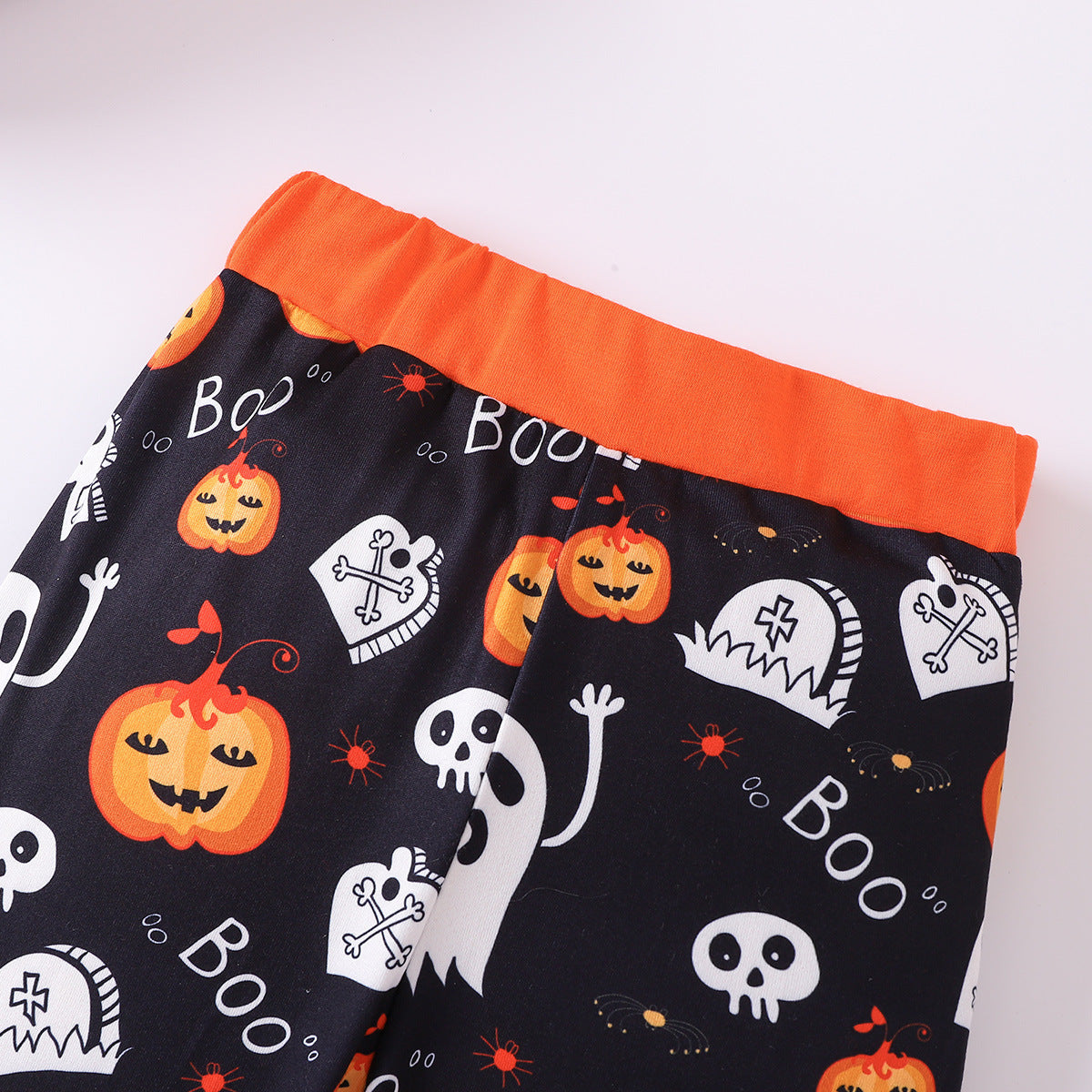Halloween Kid Baby Boy Pumpkin Smiling Face Printed 2 Pcs Sets