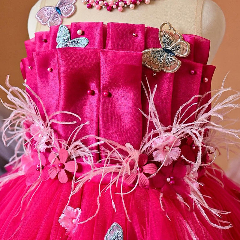 Kid Girl Flower Princess Cross-border Performance Dress