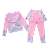 Kid Girl Flying Sleeves One Piece Swimsuit