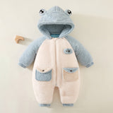 Newborn Down Cotton Jumpsuit Bodysuit Winter Hooded Romper