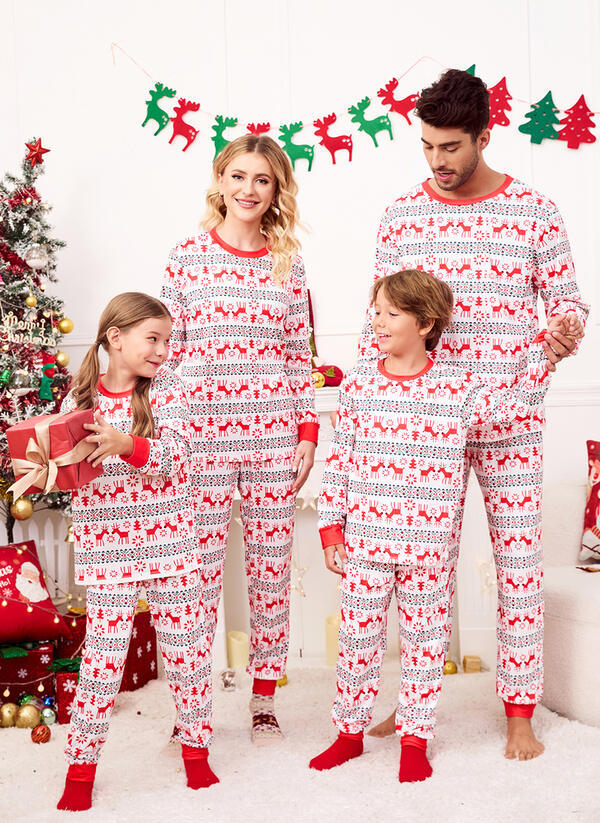 Family Matching Christmas Home Parent-child Printed Pajamas