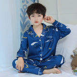 Kid Boy Pajamas Simulted Silk Ice Silk Homewear Pajamas