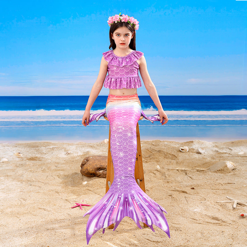 Kid Girls Swimming Mermaid Tail Swimsuits Swimwear