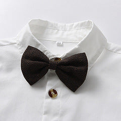 Kid Boy Long-sleeved Cotton Suspenders Korean 3 Pcs Sets