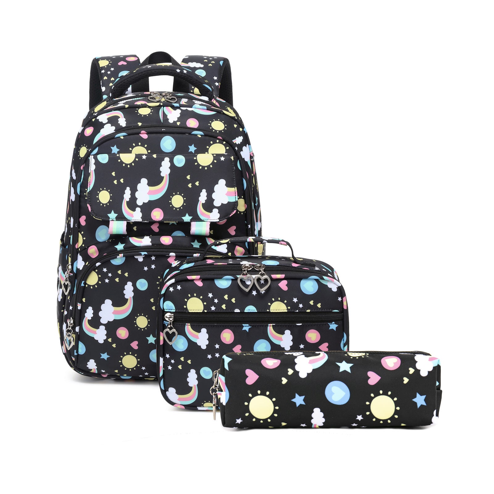 Kid Backpack Cartoon Printed Primary Secondary Schoolbag Two-piece