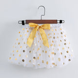 Kid Baby Girl Mesh Dot Gilding Tutu Princess Gauze Skirts