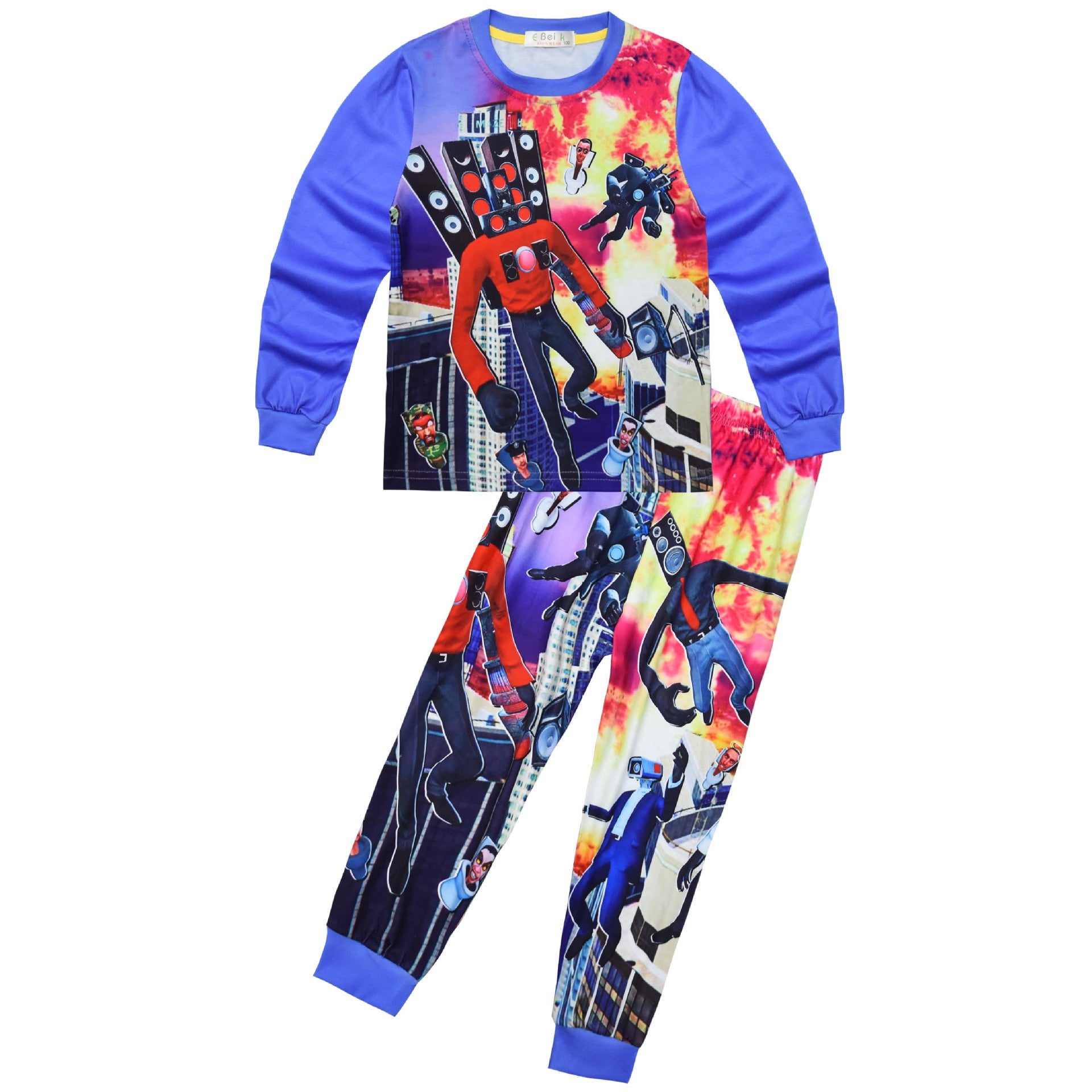 Kid Boy Halloween Costume TV Toilet Man Homewear Pajamas