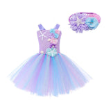 Kid Girl Flower Mermaid Princess Mesh Dresses
