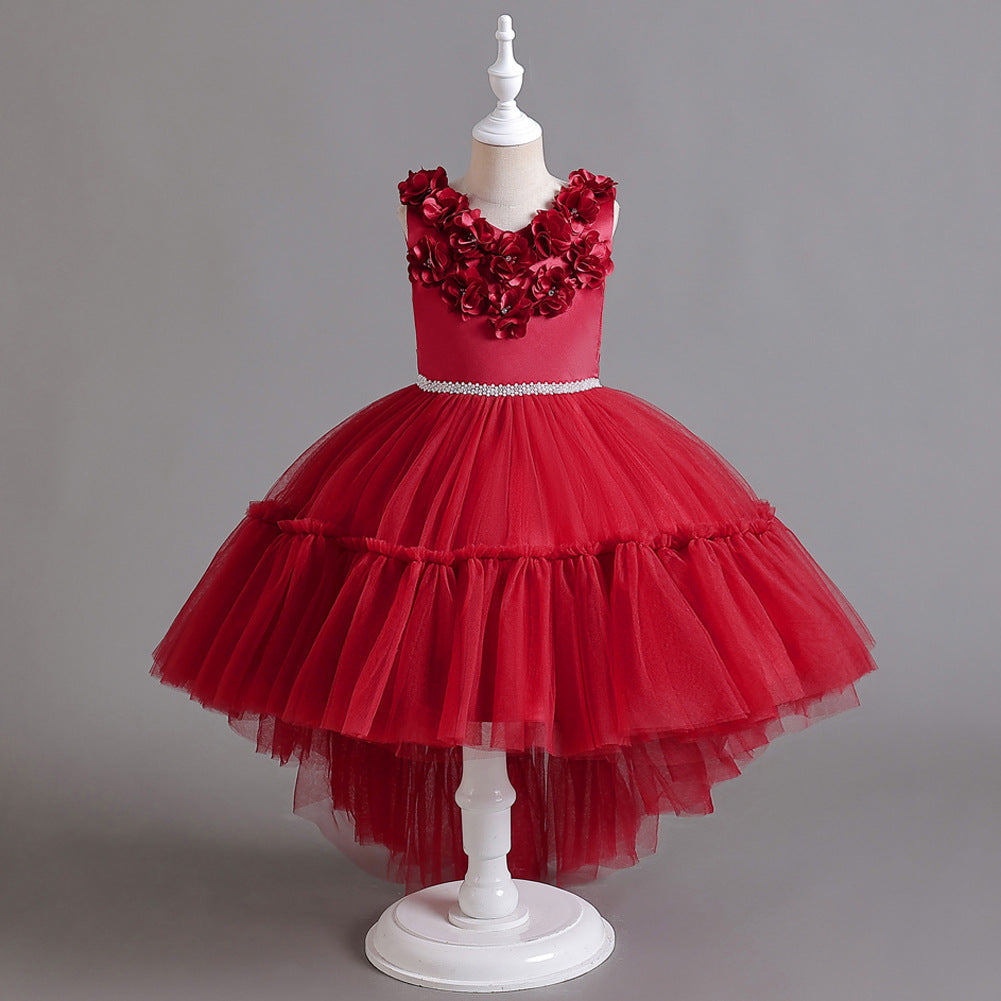 Kid Girl Sleeveless Gauze Princess Christmas Dresses