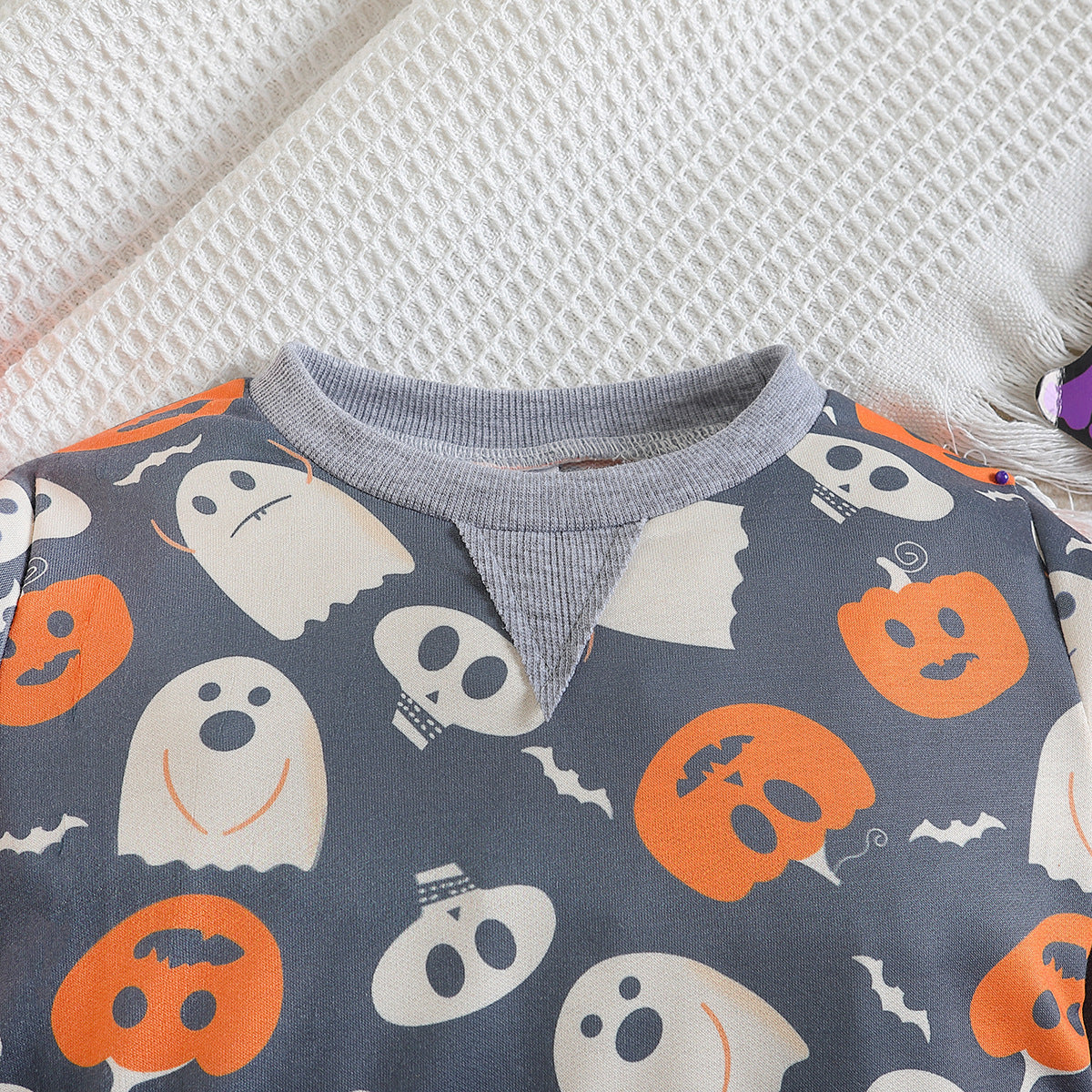 Halloween Kid Baby Boy Pumpkin Print Long Sleeve 2 Pcs Set