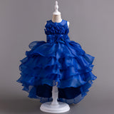 Kid Girls Formal Flower Organza Cake Princess Dresses