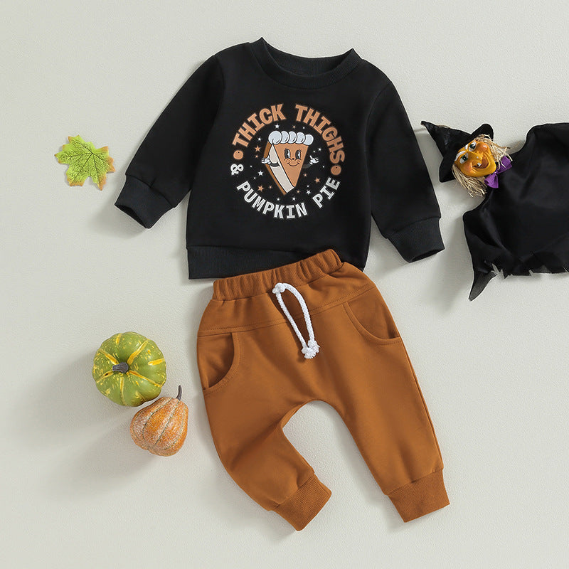 Halloween Baby Infant Sandwich Printed Long Sleeve 2 Pcs Set