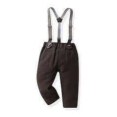 Kid Boy Long-sleeved Cotton Suspenders Korean 3 Pcs Sets